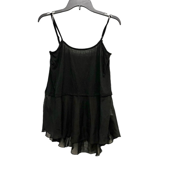 BONGO Sheer Waisted Black Spaghetti Strap Dress Top - Picture 1 of 5
